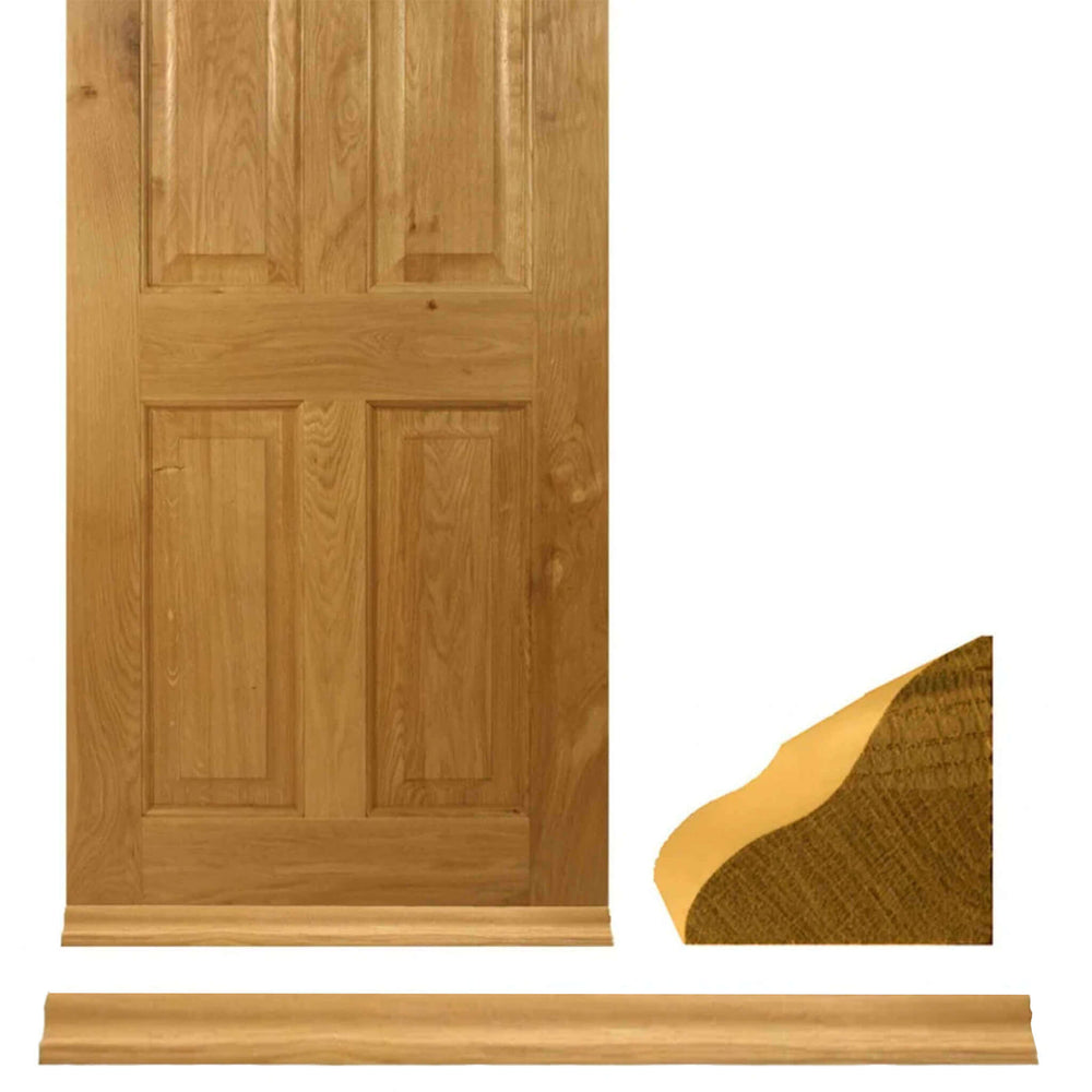 Product oak weatherbar for external door with profile detail