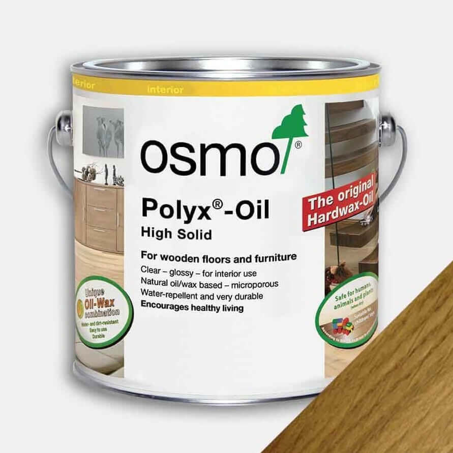 Product Osmo Polyx Oil clear matt tin with oak swatch