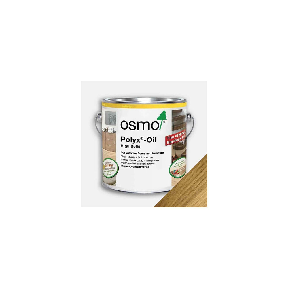 Product Osmo Polyx Oil clear semi matt tin with oak swatch
