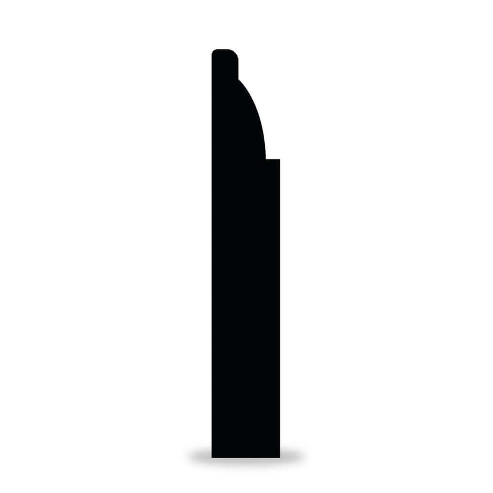 Graphic black ovolo skirting board profile silhouette