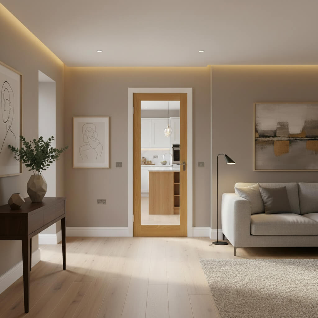 Pattern 10 Internal Glazed Oak French Door Lifestyle Image