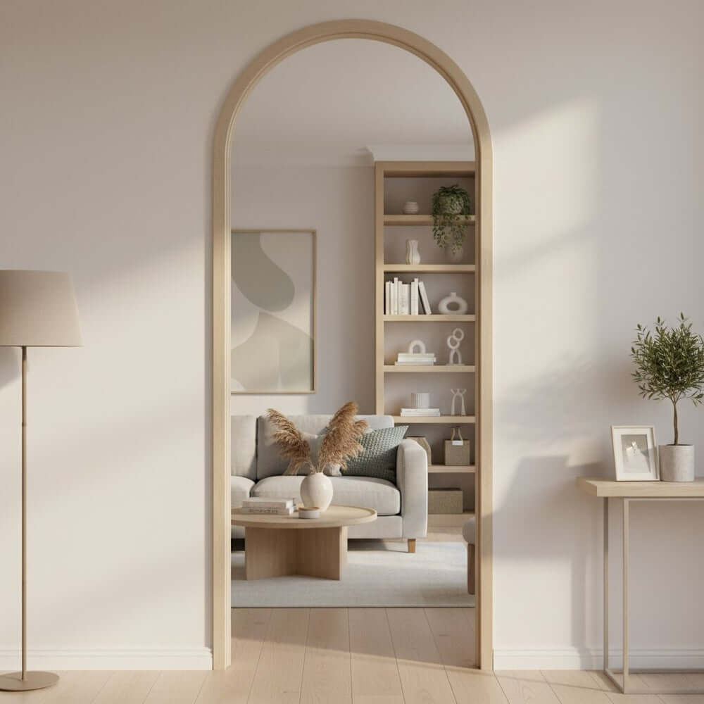 Product prefinished blonde oak curved door frame