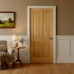 Lifestyle prefinished oak Regency FD30 door installed in room