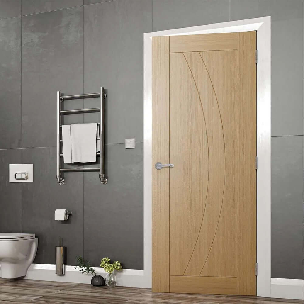 Lifestyle Ravello prefinished oak fire door installed in room