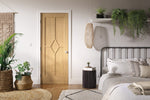 Reims 5 Panel Diamond Prefinished Oak Internal Door - Lifestyle Image 1