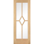 Product Reims five panel diamond prefinished oak glazed internal door