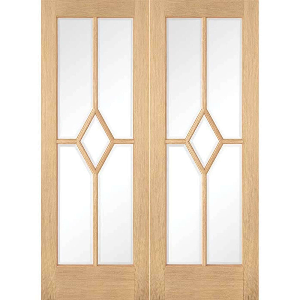 Product Reims prefinished oak glazed internal door pair