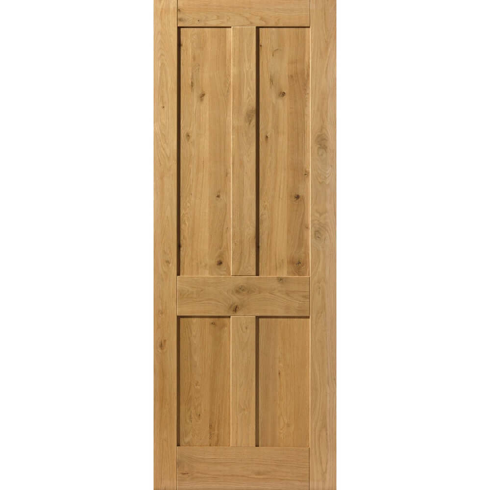 Product rustic oak four panel prefinished internal door