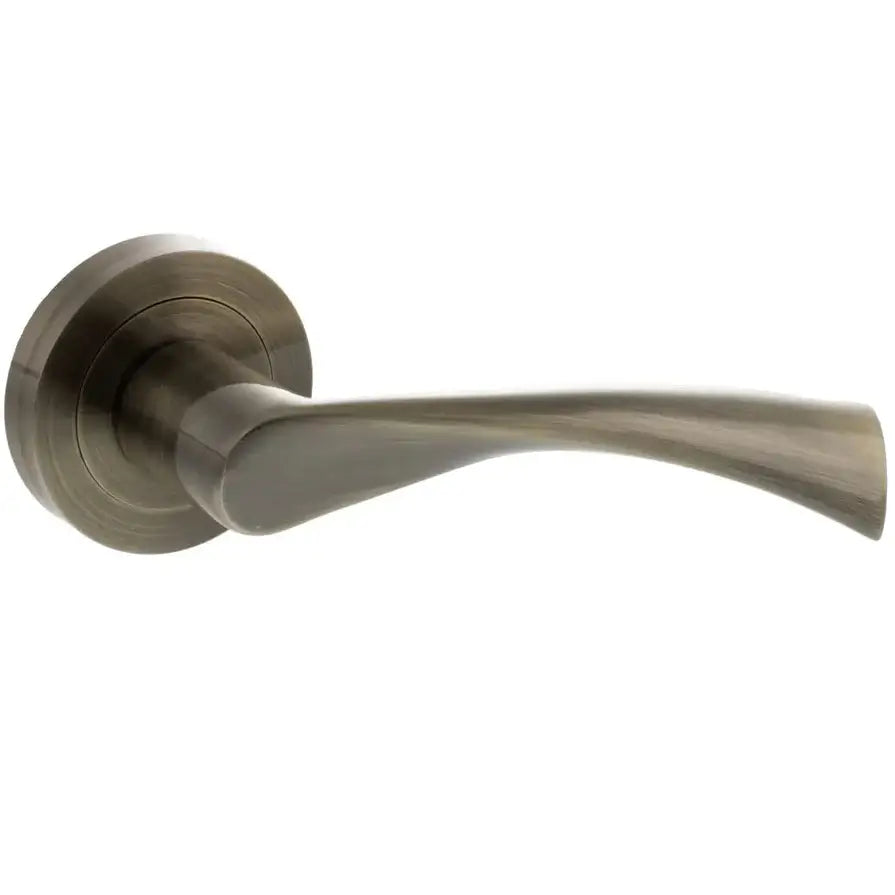 Product round rose door hardware in antique brass