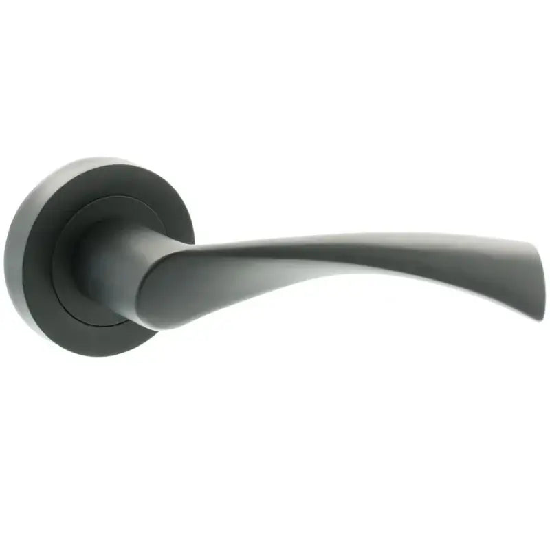 Product round rose door hardware in matt black