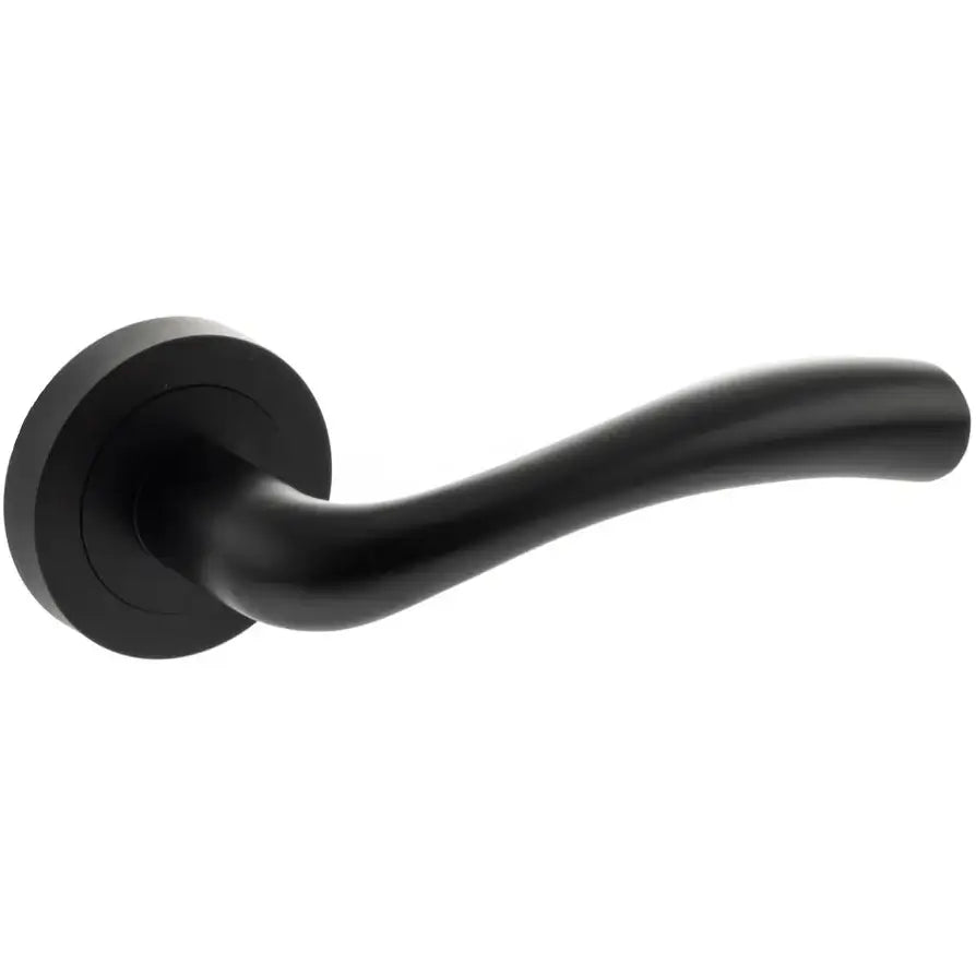 Product round rose door hardware in matt black