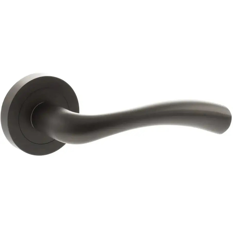 Product round rose door hardware in urban dark bronze