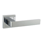 Product Chrome door handle on a white background