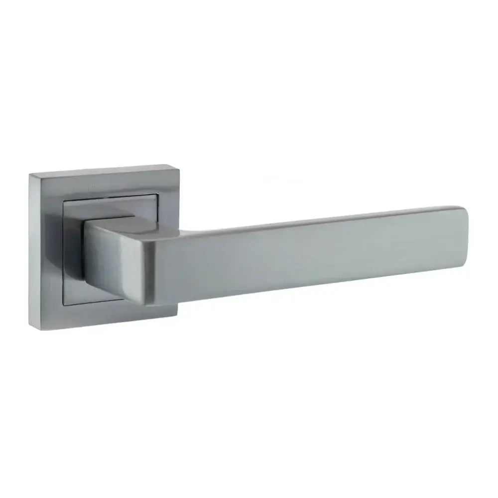 Product Metal door handle on a white background