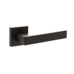 Product Black door handle on a white background