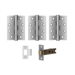 Internal fire door hinge and latch pack