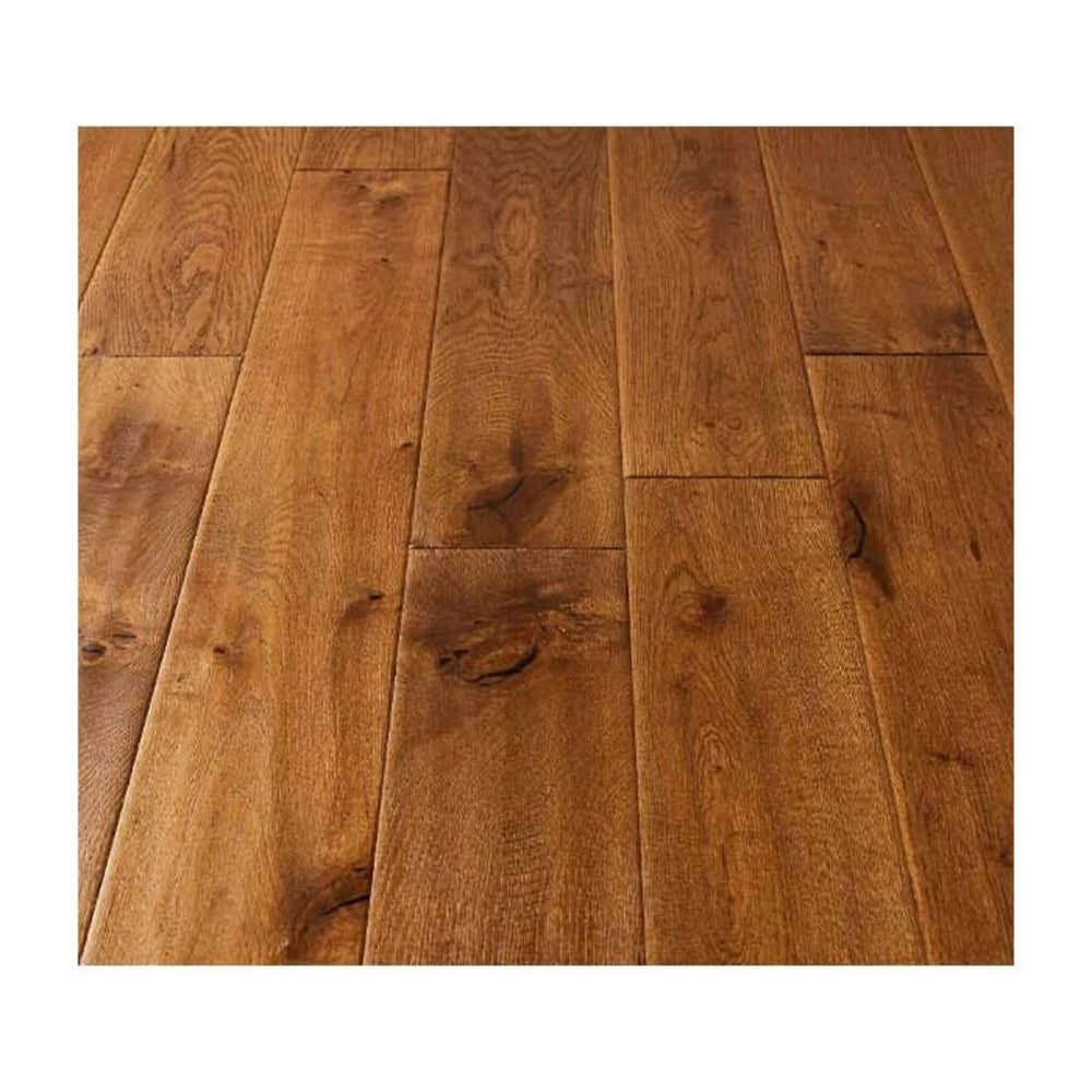 Product scraped distressed cognac stained UV oiled oak flooring