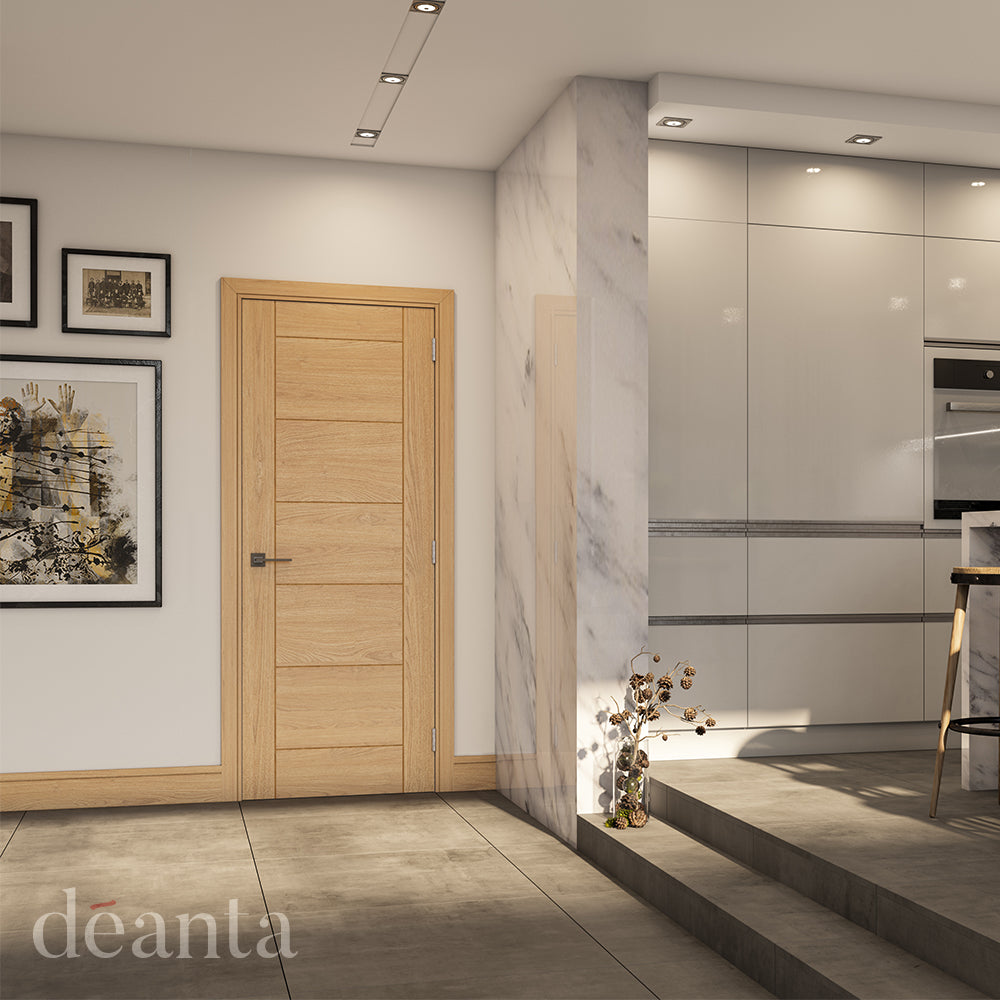 Deanta Seville Prefinished Oak FD60 Fire Door