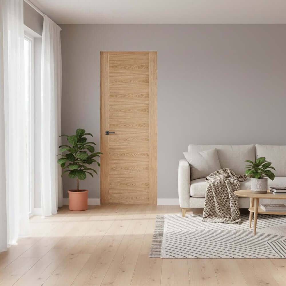 Product Sofia prefinished oak FD30 internal fire door front view