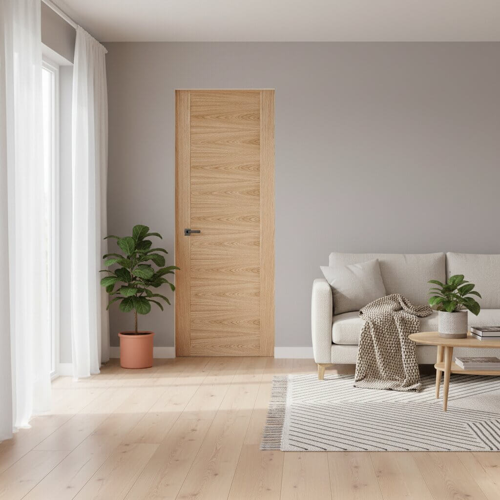 Sofia Prefinished Oak Fire Internal Door Lifestyle Image
