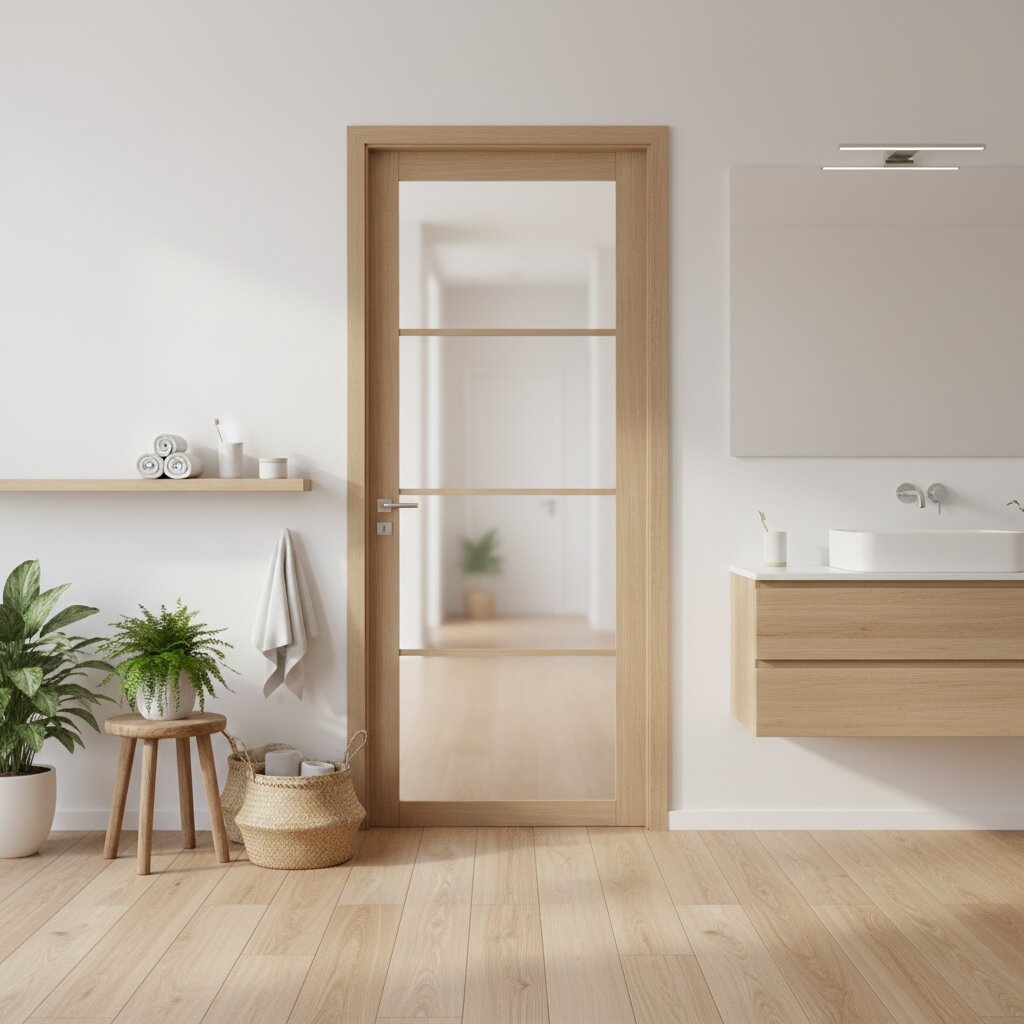 4 Panel Glazed Oak Door in Lifestyle Setting