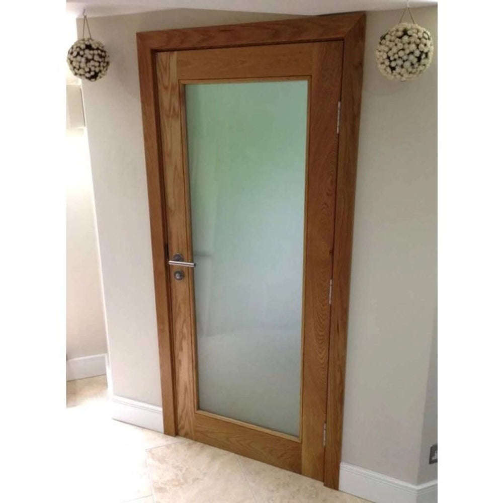 Lifestyle solid oak interior French door kit installed in a home