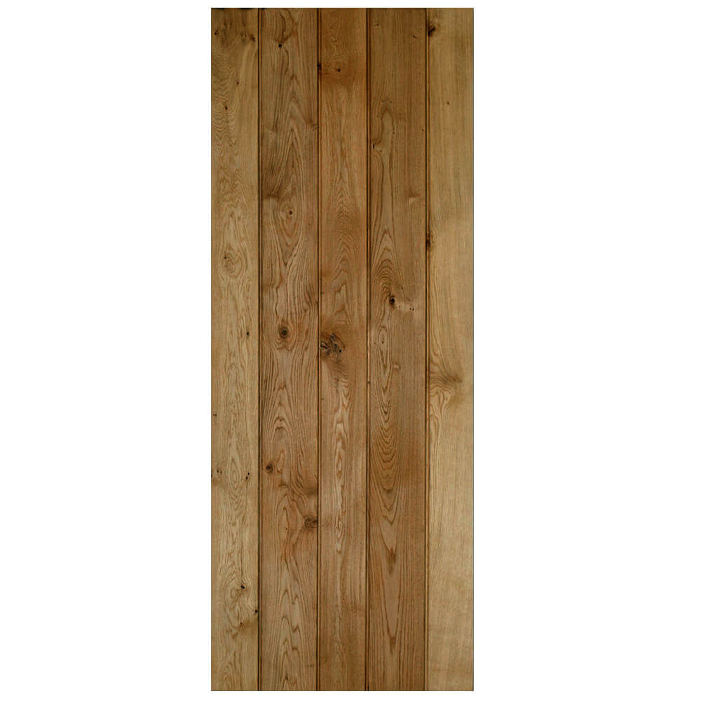 Solid Oak Ledge and Braced Rustic Bead and Butt Door