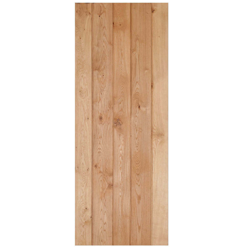 Product solid oak ledge and braced rustic bead and butt door in clear oil finish