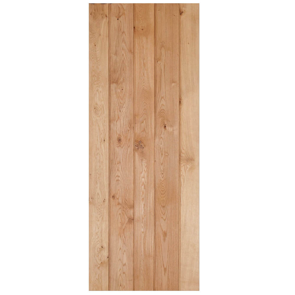 Solid Oak Ledge and Braced Rustic Bead and Butt Door