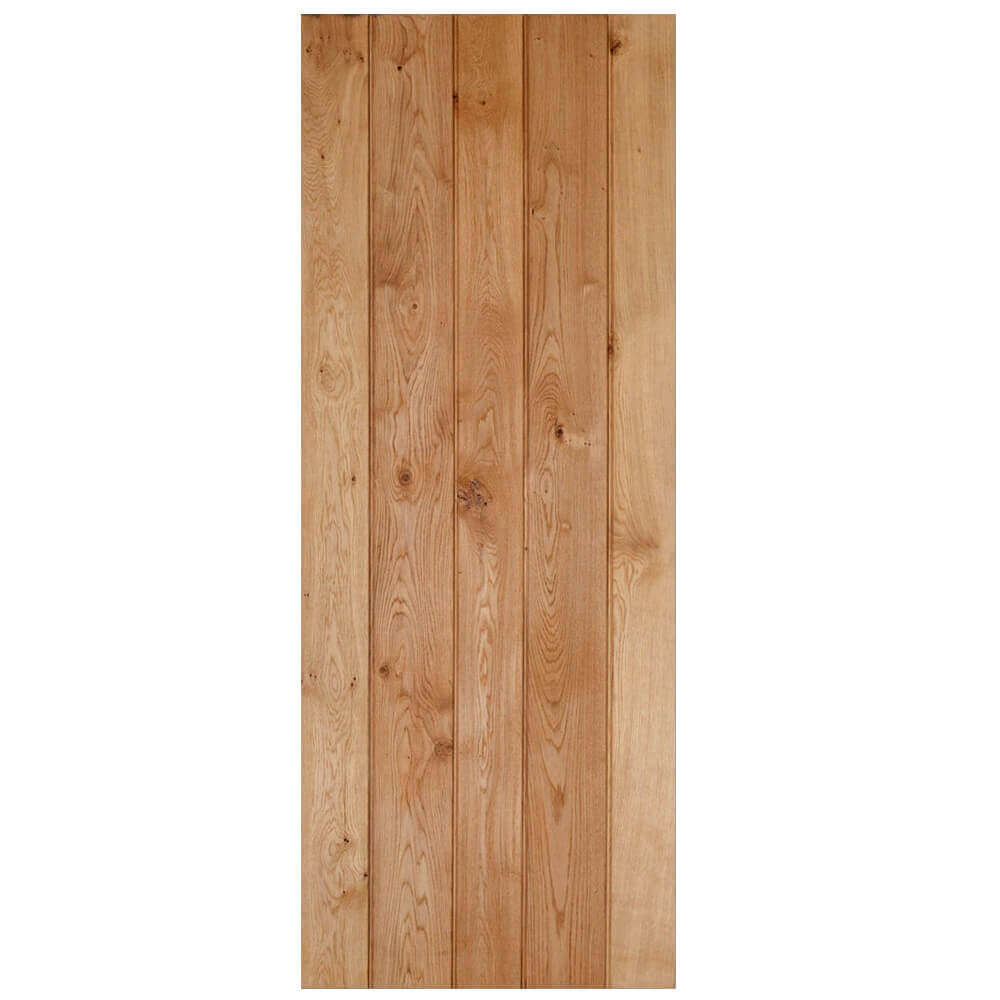 Product solid oak ledge and braced rustic bead and butt door in medium oak oil finish
