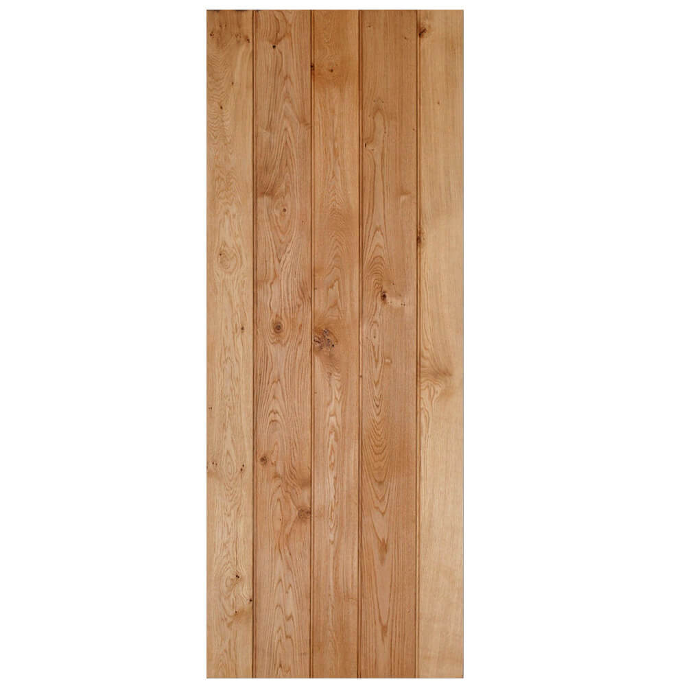 Solid Oak Ledge and Braced Rustic Bead and Butt Door