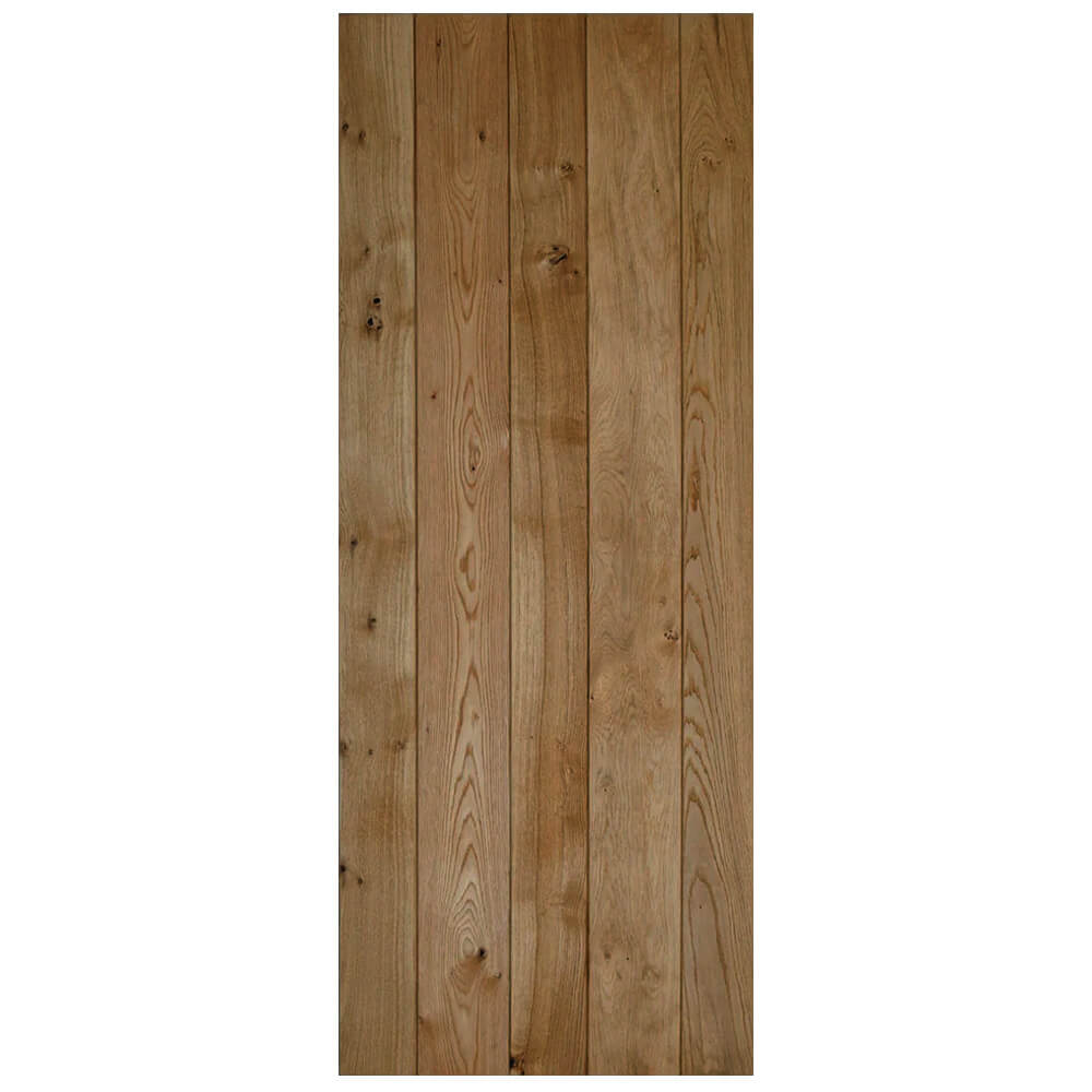 Solid Oak Ledge and Braced Rustic V-Groove Door