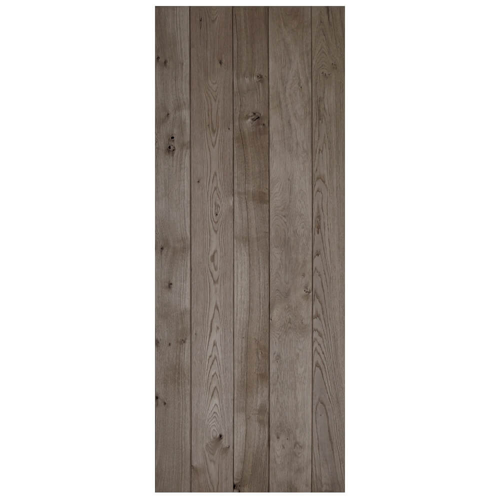 Solid Oak Ledge and Braced Rustic V-Groove Door