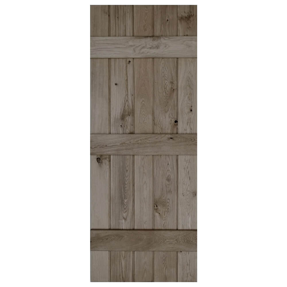 Solid Oak Rustic 3 Ledged Bead & Butt Barn Door