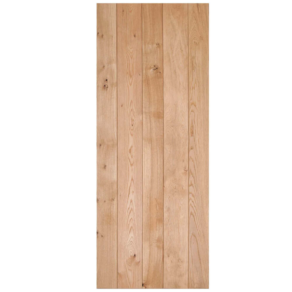 Product solid oak rustic ledged door in clear oil finish