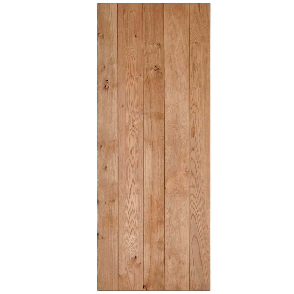Product solid oak rustic ledged door in medium oak oil finish