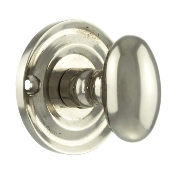 Product solid brass oval WC turn and release hardware pair