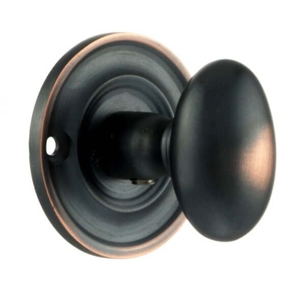 Product solid brass oval WC turn and release escutcheon detail