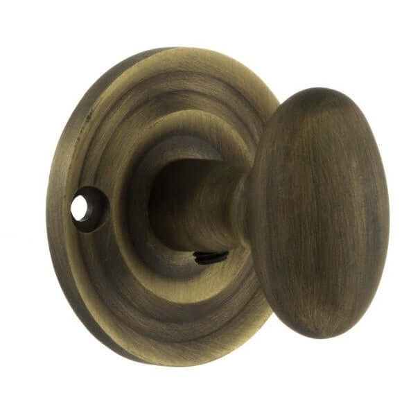 Product solid brass oval WC turn and release hardware component