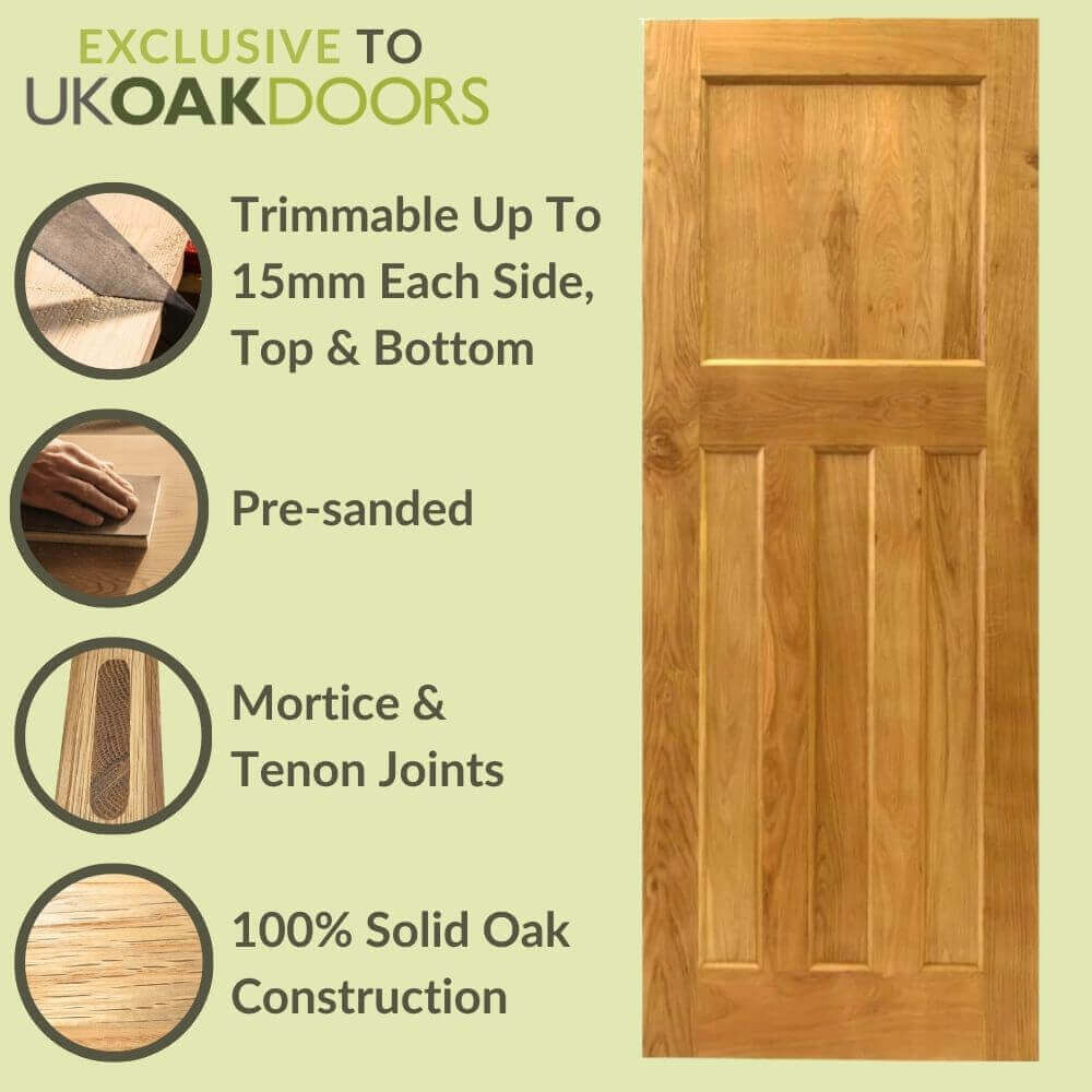 Graphic solid oak 1930s style door information panel