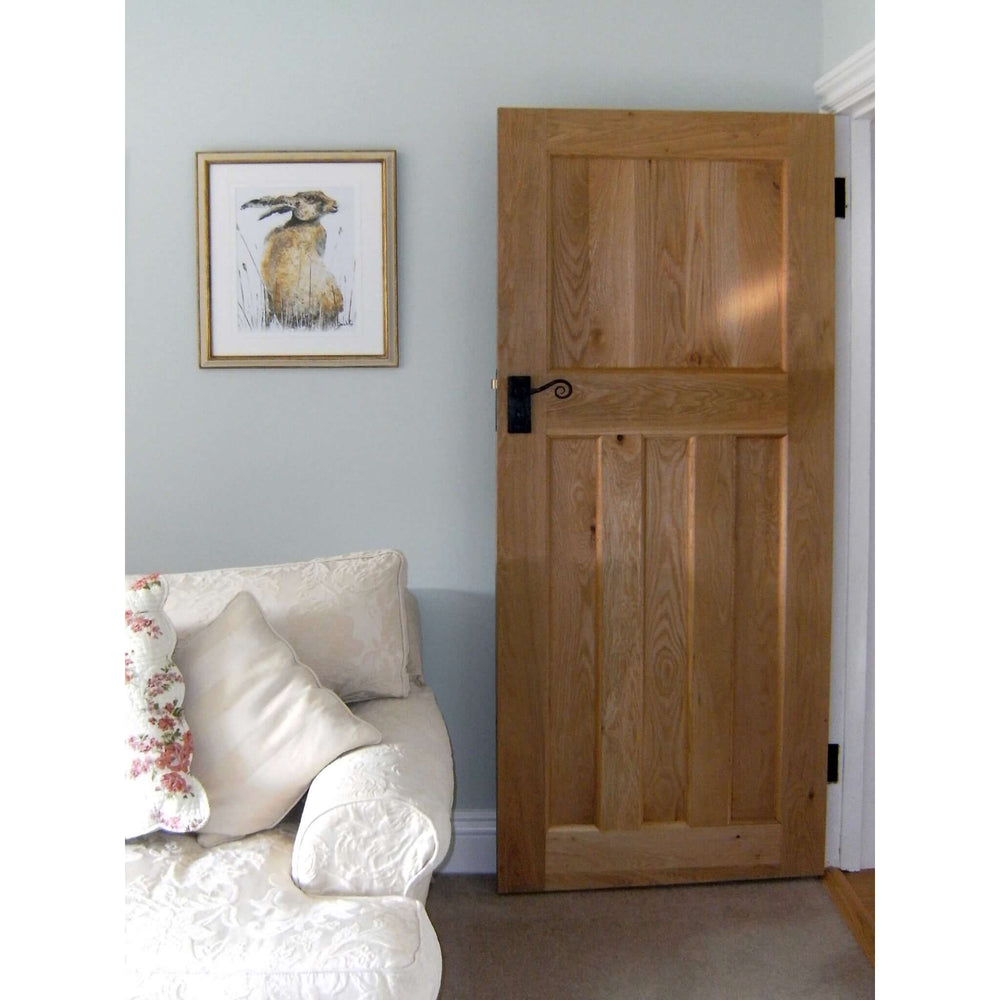 Lifestyle solid oak 1930s style door in a period-style interior