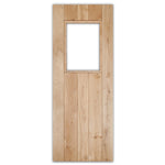 Solid Oak 3 Ledge Glazed Rustic Bead and Butt Cottage Door - Main Product Image