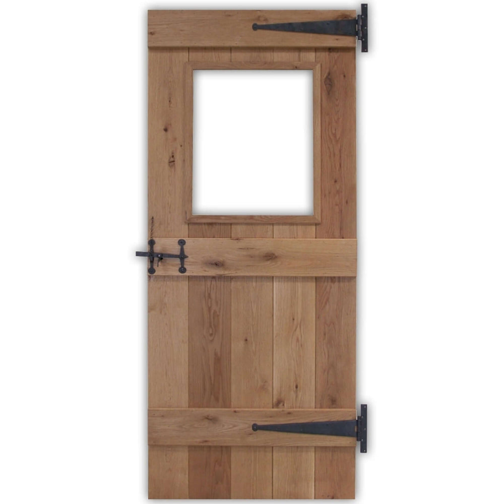 Product solid oak three-ledge unglazed rustic bead and butt cottage door panel detail