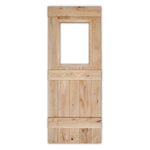 Solid Oak 3 Ledge Glazed Rustic Bead and Butt Cottage Door - Main Product Image