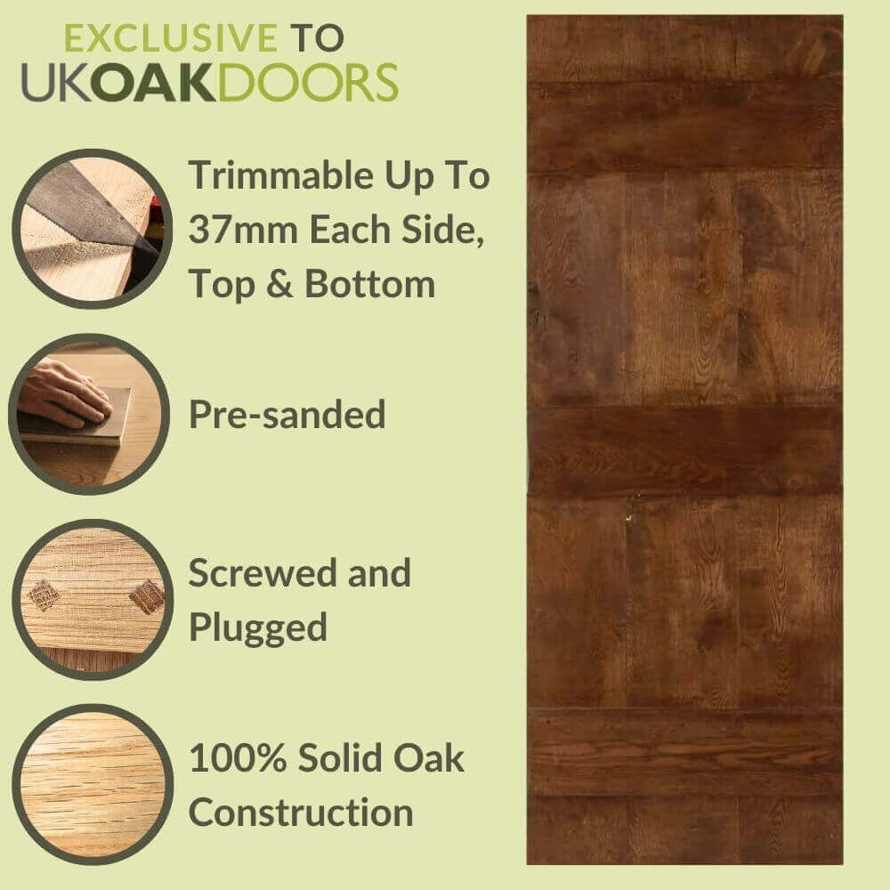 Graphic solid oak antique reproduction single sliding door kit information panel