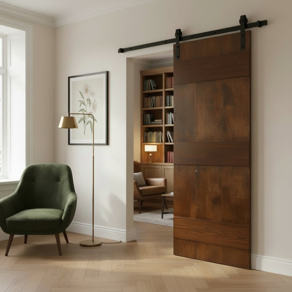 Solid Oak Antique Reproduction Single Sliding Door Kit