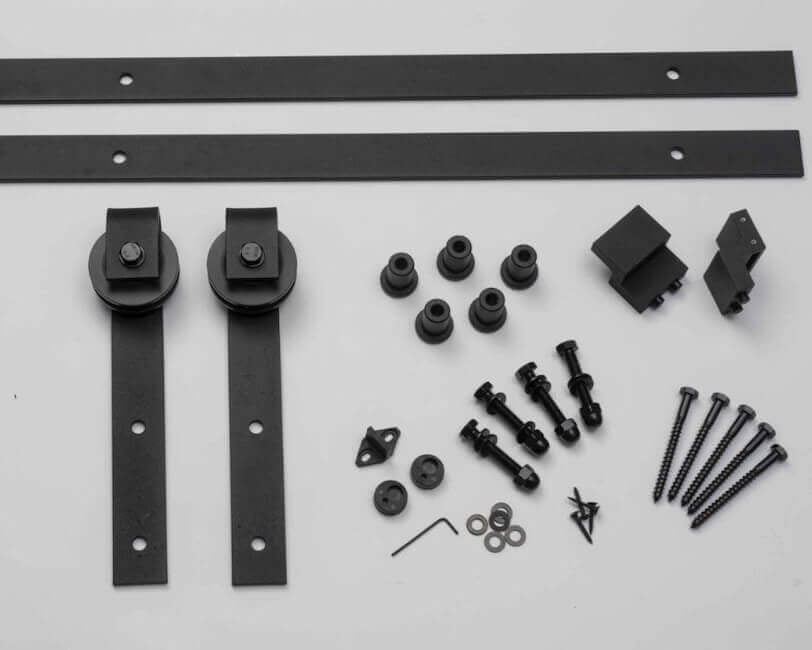Solid Oak Ledge And Brace Single Sliding Door Kit - Main Product Image