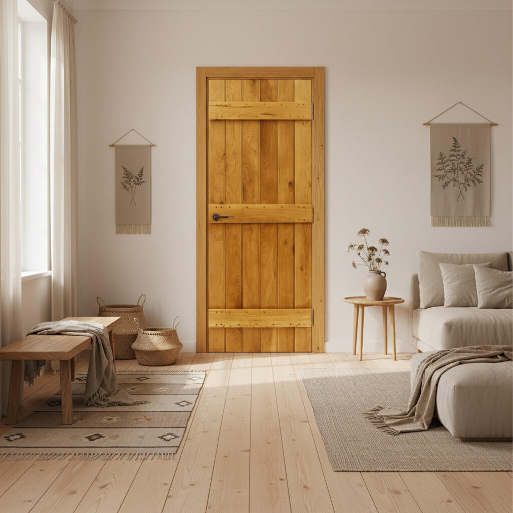 Ledge With Optional Braces Solid Oak Door