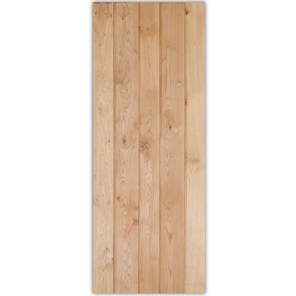 Product solid oak ledge and braced rustic bead and butt door panel detail