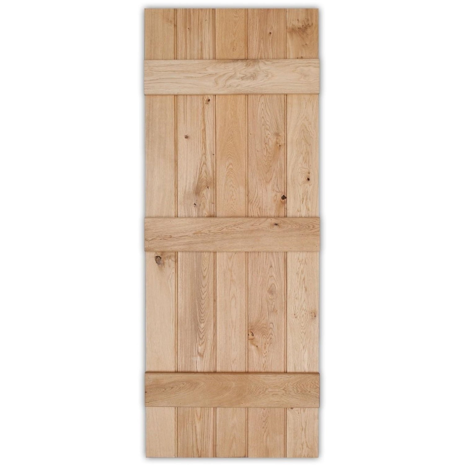Solid Oak Rustic 3 Ledged Bead & Butt Barn Door - Main Product Image